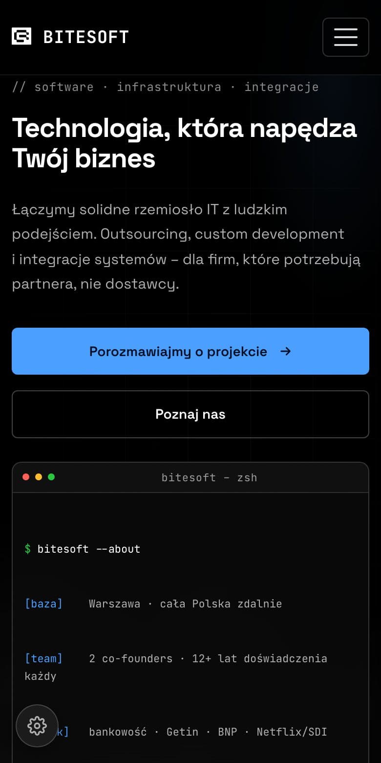 BITESOFT na ekranie telefonu