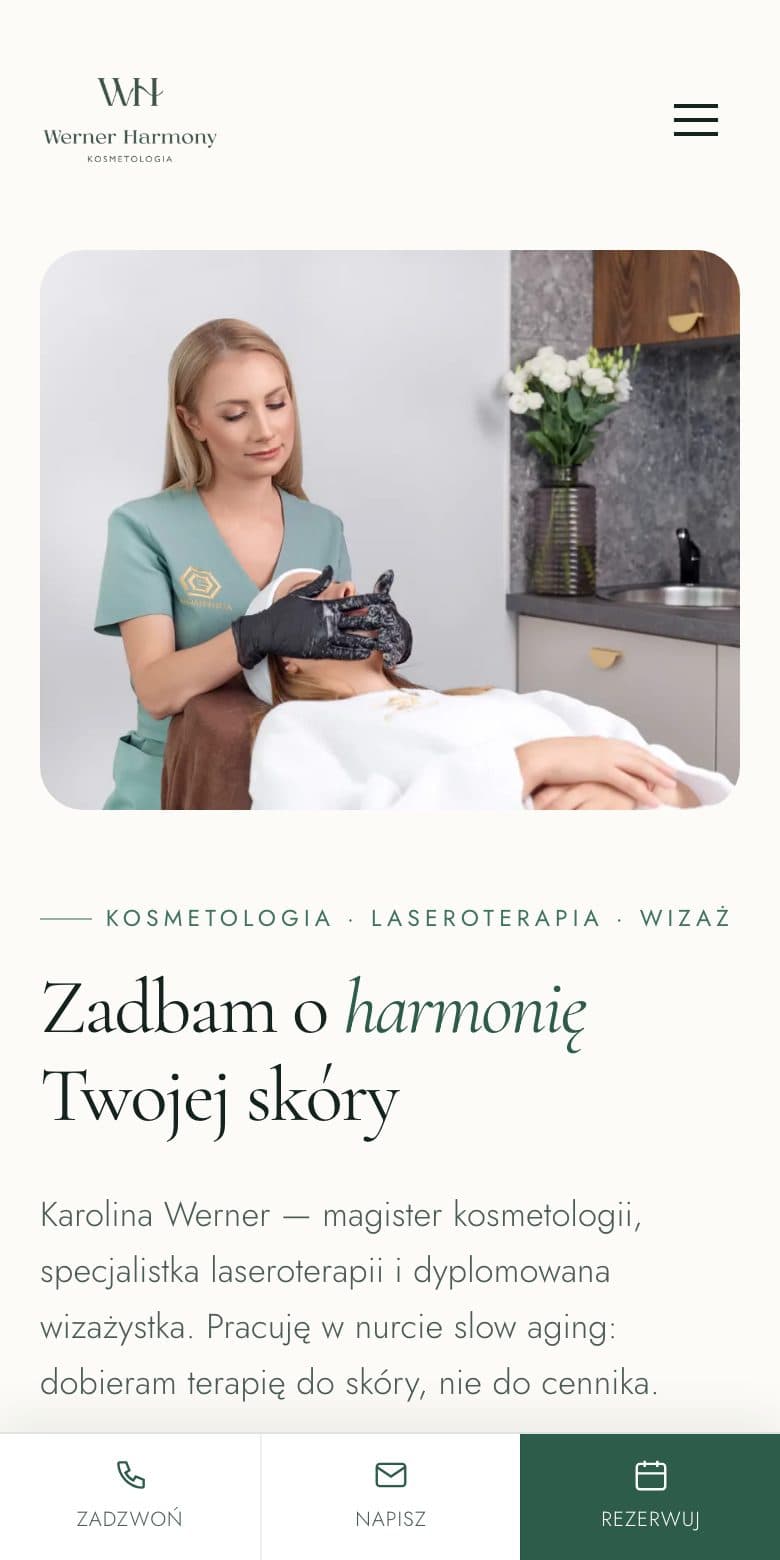 Werner Harmony na ekranie telefonu